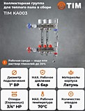 Коллекторная группа (латунь) с расходомерами полный комплект 3 вых. Ø1" TIM 