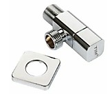 Кран шаровый для сантех приборов хром с квадр. отражат. 1/2"х3/4" угловой TIM