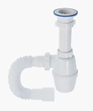 Сифон бутылочный 1 1/2"х40 с пластиковым выпуском гибкой трубой ORIO