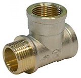 Тройник латунный 3/4" г/г/ш никелированный (60/10)