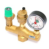 Группа безопасности котла до 50 кВт, В 1", 3 бар, латунь.Uni-Fitt