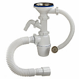 Сифон ОРИО бутылочный 3 1/2"х40/50мм для мойки универсальный отвод с переливом 