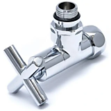 Вентиль для полотенцесушителя угловой 3/4"х1/2" НВ крест (комплект)