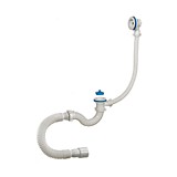 Сифон для ванны ОРИО с выпуском и пласт. решеткой гибкой трубой 1 1/2х40мм 