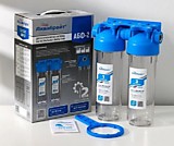 Корпус магистрального фильтра двойной 10" SL 3/4" прозрачный (с креплением) АКВАБРАЙТ