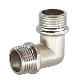 Угол латунный 1/2" ш/ш никелированный (10/200)