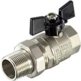 Кран шаровый с американкой 3/4" прямой бабочка TIM