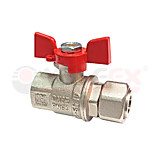 Кран шаровый с накидной гайкой 1/2" г/г, бабочка