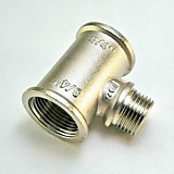 Тройник латунный переходной 3/4"х1/2"х3/4" г/ш/г никелированный (10/50)
