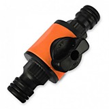 Двухсторонний коннектор с запорным краном 1021  (2231)   Aquapulse (10шт)